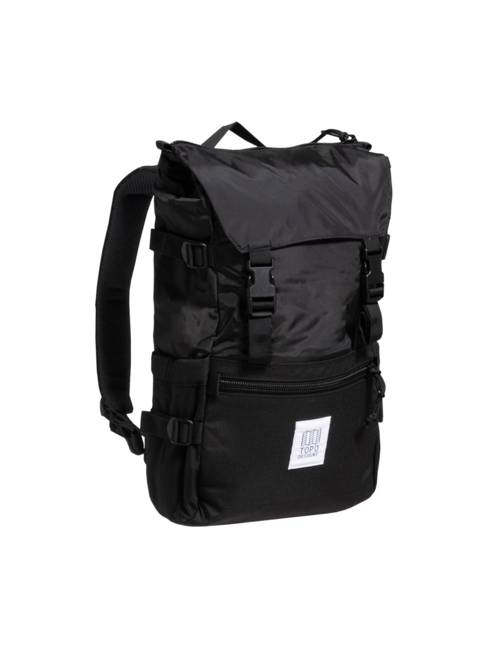Topo Designs Black Roll-Top Backpack with Front Zip Pocket - Picture 3 of 5